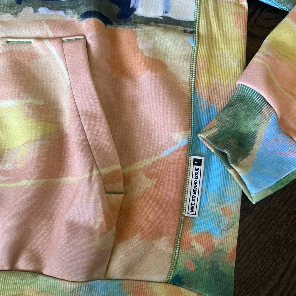 Nike Basketball Court Watercolor Painting AOP Hoodie HV3516-365 $110 - Medium